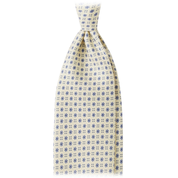 Viola Milano - Mix Floral Untipped Italian Silk Tie - Pale Lemon - Handmade in Italy - Luxury Exclusive Collection