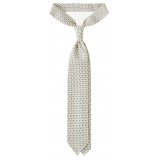 Viola Milano - Mix Floral Untipped Italian Silk Tie - Pale Lemon - Handmade in Italy - Luxury Exclusive Collection