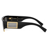 Dolce & Gabbana - Occhiale da Sole Logo Plaque - Nero Grigio Scuro - Dolce & Gabbana Eyewear