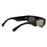 Dolce & Gabbana - Occhiale da Sole Logo Plaque - Nero Grigio Scuro - Dolce & Gabbana Eyewear