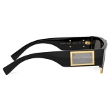 Dolce & Gabbana - Occhiale da Sole Logo Plaque - Nero Grigio Scuro - Dolce & Gabbana Eyewear