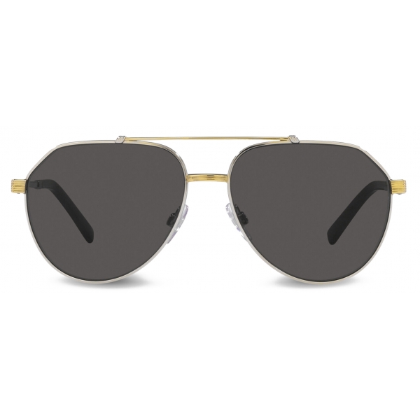 Dolce & Gabbana - Gros Grain Sunglasses - Gold Dark Grey - Dolce & Gabbana Eyewear