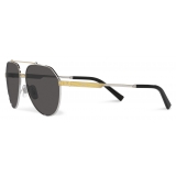 Dolce & Gabbana - Occhiale da Sole Gros Grain - Oro Grigio Scuro - Dolce & Gabbana Eyewear