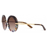 Dolce & Gabbana - Half Print Sunglasses - Havana Gold Brown - Dolce & Gabbana Eyewear