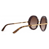 Dolce & Gabbana - Occhiale da Sole Half Print - Havana Oro Marrone - Dolce & Gabbana Eyewear