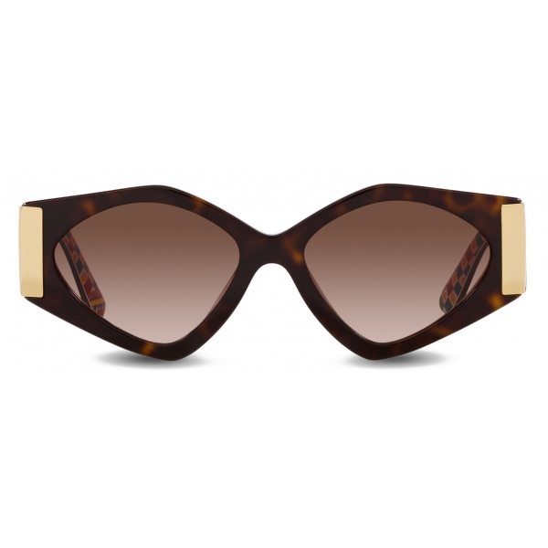 Dolce & Gabbana - Half Print Sunglasses - Havana Dark Brown - Dolce & Gabbana Eyewear