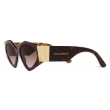 Dolce & Gabbana - Half Print Sunglasses - Havana Dark Brown - Dolce & Gabbana Eyewear