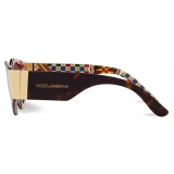 Dolce & Gabbana - Half Print Sunglasses - Havana Dark Brown - Dolce & Gabbana Eyewear