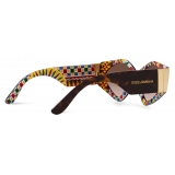 Dolce & Gabbana - Half Print Sunglasses - Havana Dark Brown - Dolce & Gabbana Eyewear