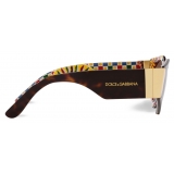 Dolce & Gabbana - Half Print Sunglasses - Havana Dark Brown - Dolce & Gabbana Eyewear