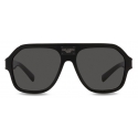 Dolce & Gabbana - Occhiale da Sole DG Plaque - Nero Grigio Scuro - Dolce & Gabbana Eyewear