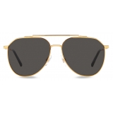 Dolce & Gabbana - Diagonal Cut Sunglasses - Gold Dark Grey - Dolce & Gabbana Eyewear