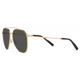 Dolce & Gabbana - Occhiale da Sole Diagonal Cut - Oro Grigio Scuro - Dolce & Gabbana Eyewear