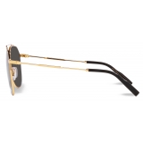 Dolce & Gabbana - Diagonal Cut Sunglasses - Gold Dark Grey - Dolce & Gabbana Eyewear