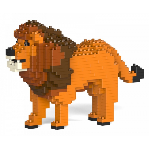 Jekca - Lion 02S - Lego - Sculpture - Construction - 4D - Brick Animals - Toys