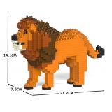 Jekca - Lion 02S - Lego - Sculpture - Construction - 4D - Brick Animals - Toys