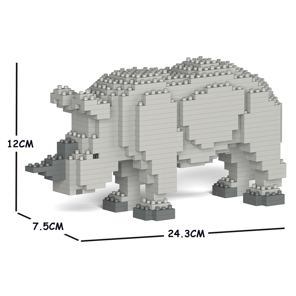 Jekca - Rhino 01S - Lego - Sculpture - Construction - 4D - Brick Animals -  Toys - Avvenice