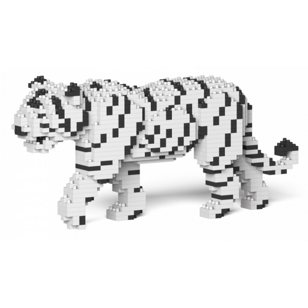 Jekca - White Tiger 01S - Lego - Sculpture - Construction - 4D - Brick Animals - Toys