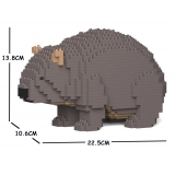 Jekca - Wombat 01S - Lego - Sculpture - Construction - 4D - Brick Animals - Toys