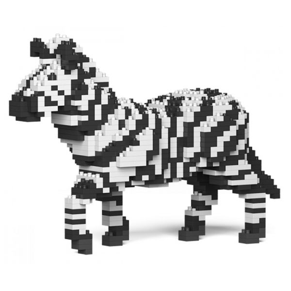 Jekca - Zebra 01S - Lego - Sculpture - Construction - 4D - Brick Animals - Toys