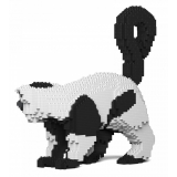 Jekca - Black and White Lemur 01S - Lego - Sculpture - Construction - 4D - Brick Animals - Toys