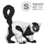 Jekca - Black and White Lemur 01S - Lego - Sculpture - Construction - 4D - Brick Animals - Toys
