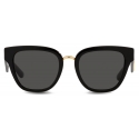 Dolce & Gabbana - DG Crossed Sunglasses - Black Dark Grey - Dolce & Gabbana Eyewear