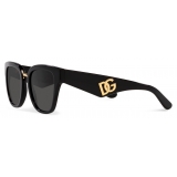 Dolce & Gabbana - DG Crossed Sunglasses - Black Dark Grey - Dolce & Gabbana Eyewear