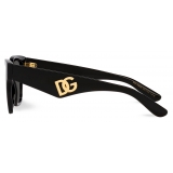 Dolce & Gabbana - DG Crossed Sunglasses - Black Dark Grey - Dolce & Gabbana Eyewear