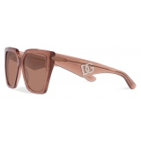 Dolce & Gabbana - DG Crossed Sunglasses - Caramel Dark Brown - Dolce & Gabbana Eyewear