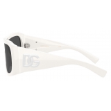 Dolce & Gabbana - DG Crossed Sunglasses - White Dark Grey - Dolce & Gabbana Eyewear