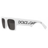 Dolce & Gabbana - DG Elastic Sunglasses - White Dark Grey - Dolce & Gabbana Eyewear