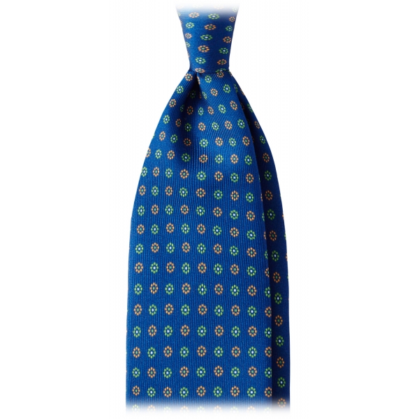 Viola Milano - Mix Flower Selftipped Silk Tie - Sea Mix - Handmade in Italy - Luxury Exclusive Collection