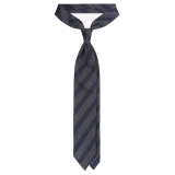 Viola Milano - Mix Melange Stripe 3-Fold Grenadine Tie - Denim Mix - Handmade in Italy - Luxury Exclusive Collection