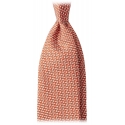 Viola Milano - Mosaic Pattern Selftipped Silk Tie - Orange - Handmade in Italy - Luxury Exclusive Collection