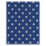 Viola Milano - Multi Circle Selftipped Silk Tie - Navy Blue - Handmade in Italy - Luxury Exclusive Collection