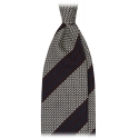 Viola Milano - Multi Stripe 3-Fold Grenadine Tie - Natural Mix - Handmade in Italy - Luxury Exclusive Collection