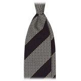 Viola Milano - Multi Stripe 3-Fold Grenadine Tie - Natural Mix - Handmade in Italy - Luxury Exclusive Collection