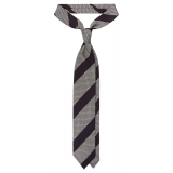 Viola Milano - Multi Stripe 3-Fold Grenadine Tie - Natural Mix - Handmade in Italy - Luxury Exclusive Collection