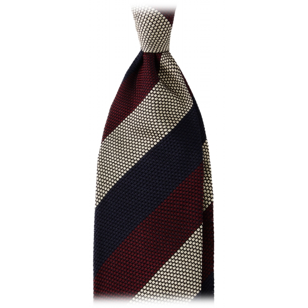 Viola Milano - Multi Stripe 3-Fold Grenadine Tie - Navy Mix - Handmade in Italy - Luxury Exclusive Collection