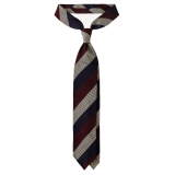 Viola Milano - Multi Stripe 3-Fold Grenadine Tie - Navy Mix - Handmade in Italy - Luxury Exclusive Collection