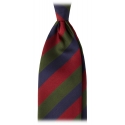 Viola Milano - Multi Stripe Handrolled Woven Silk Jacquard Tie - Verde Mix - Handmade in Italy - Luxury Exclusive Collection