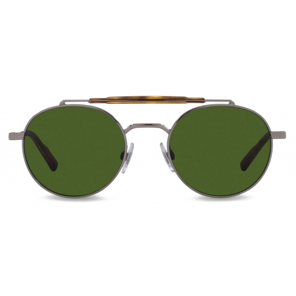 Dolce & Gabbana - Diagonal Cut Sunglasses - Gunmetal Dark Green - Dolce & Gabbana Eyewear