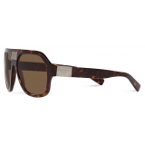 Dolce & Gabbana - DG Plaque Sunglasses - Havana Dark Brown - Dolce & Gabbana Eyewear