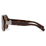 Dolce & Gabbana - DG Plaque Sunglasses - Havana Dark Brown - Dolce & Gabbana Eyewear