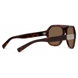 Dolce & Gabbana - Occhiale da Sole DG Plaque - Havana Marrone Scuro - Dolce & Gabbana Eyewear