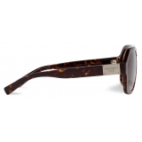 Dolce & Gabbana - DG Plaque Sunglasses - Havana Dark Brown - Dolce & Gabbana Eyewear