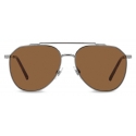 Dolce & Gabbana - Diagonal Cut Sunglasses - Gunmetal Brown - Dolce & Gabbana Eyewear