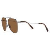 Dolce & Gabbana - Diagonal Cut Sunglasses - Gunmetal Brown - Dolce & Gabbana Eyewear