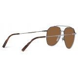 Dolce & Gabbana - Diagonal Cut Sunglasses - Gunmetal Brown - Dolce & Gabbana Eyewear